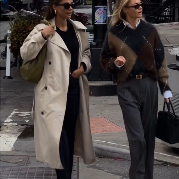 NWT LE CAPSOLE Organic Cotton Oversized Trench Coat - Picture 3 of 8